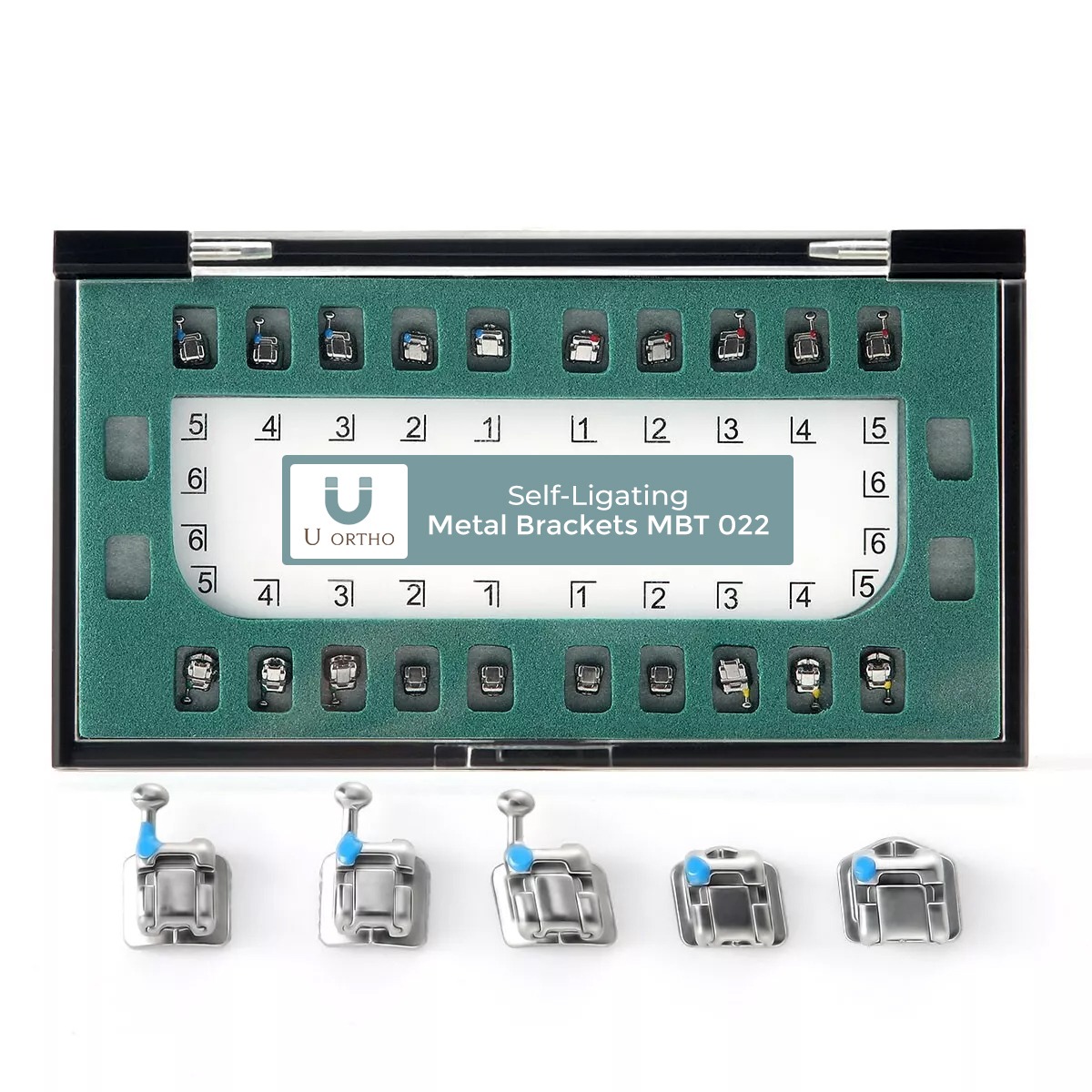 U Ortho Self-Ligating Metal Brackets MBT 022   