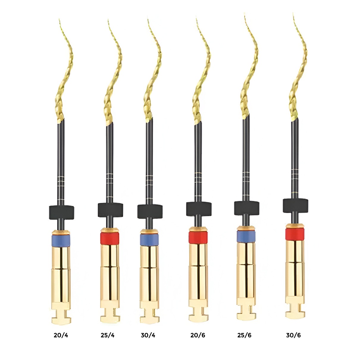 Micro Mega Hero Gold Rotary Files -25mm (Pack of 6)