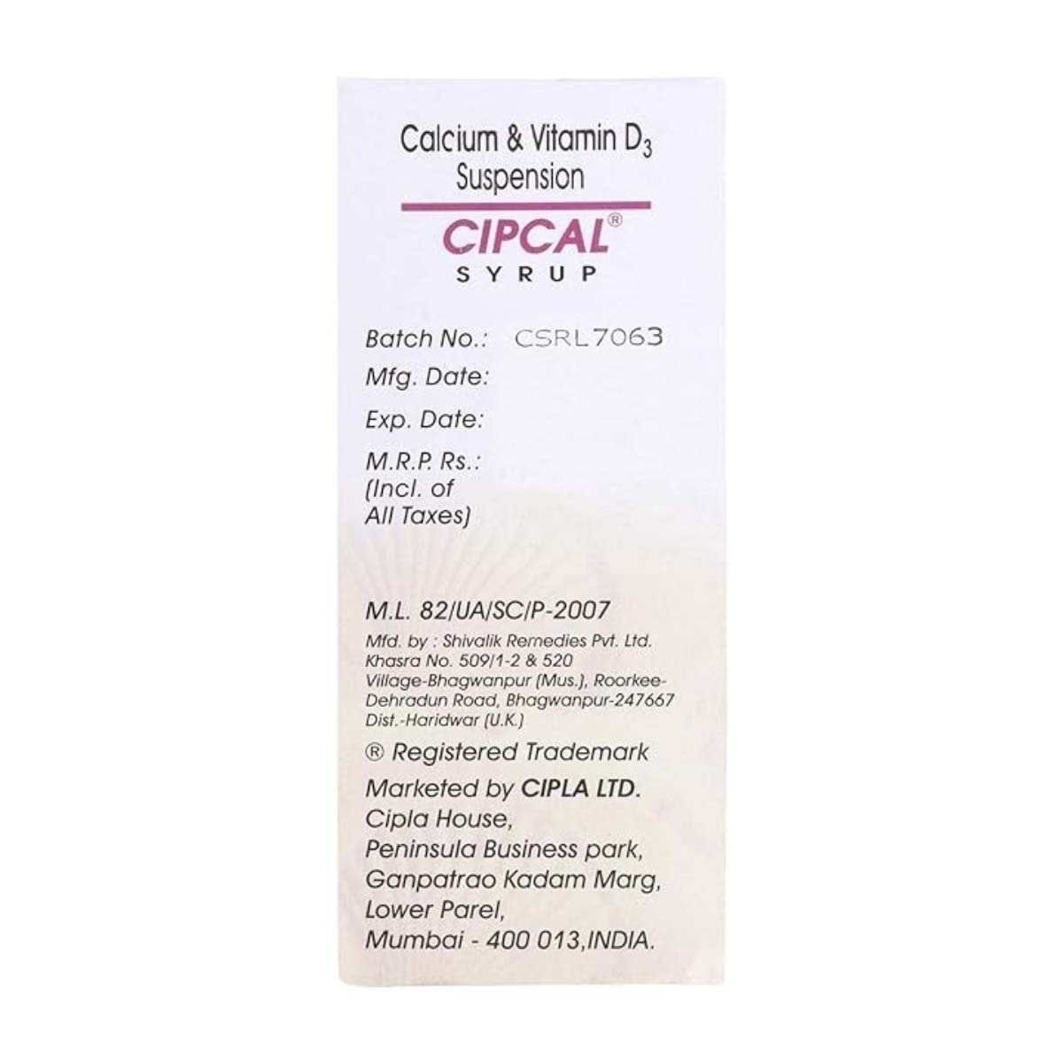 Cipla Cipcal Syrup 