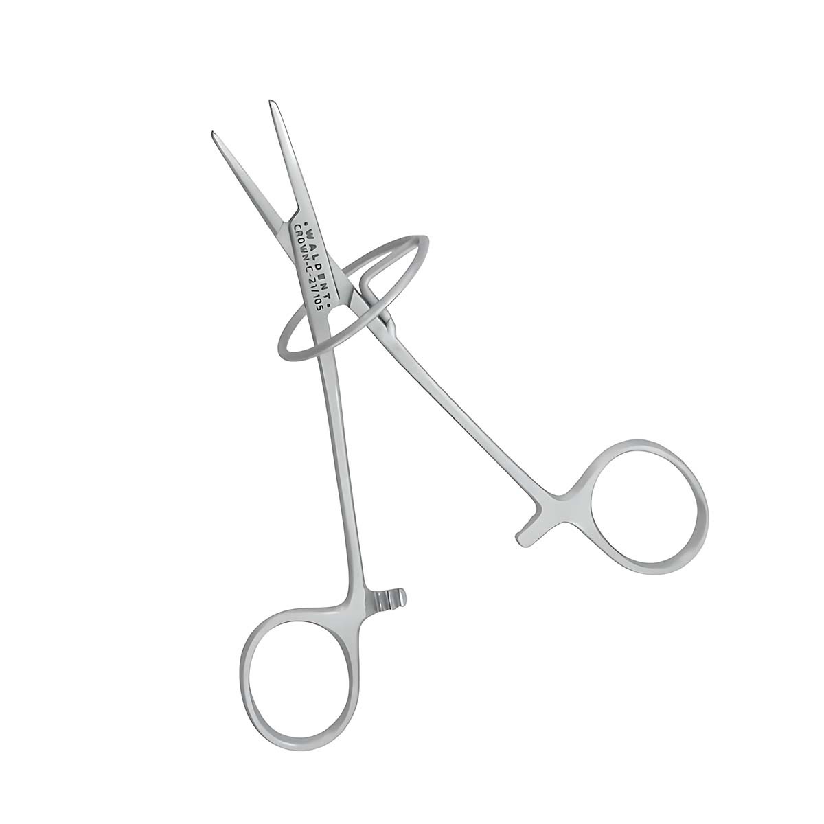 Waldent Crown & Bridge Holding Forceps With Rings - Curved (21/105)