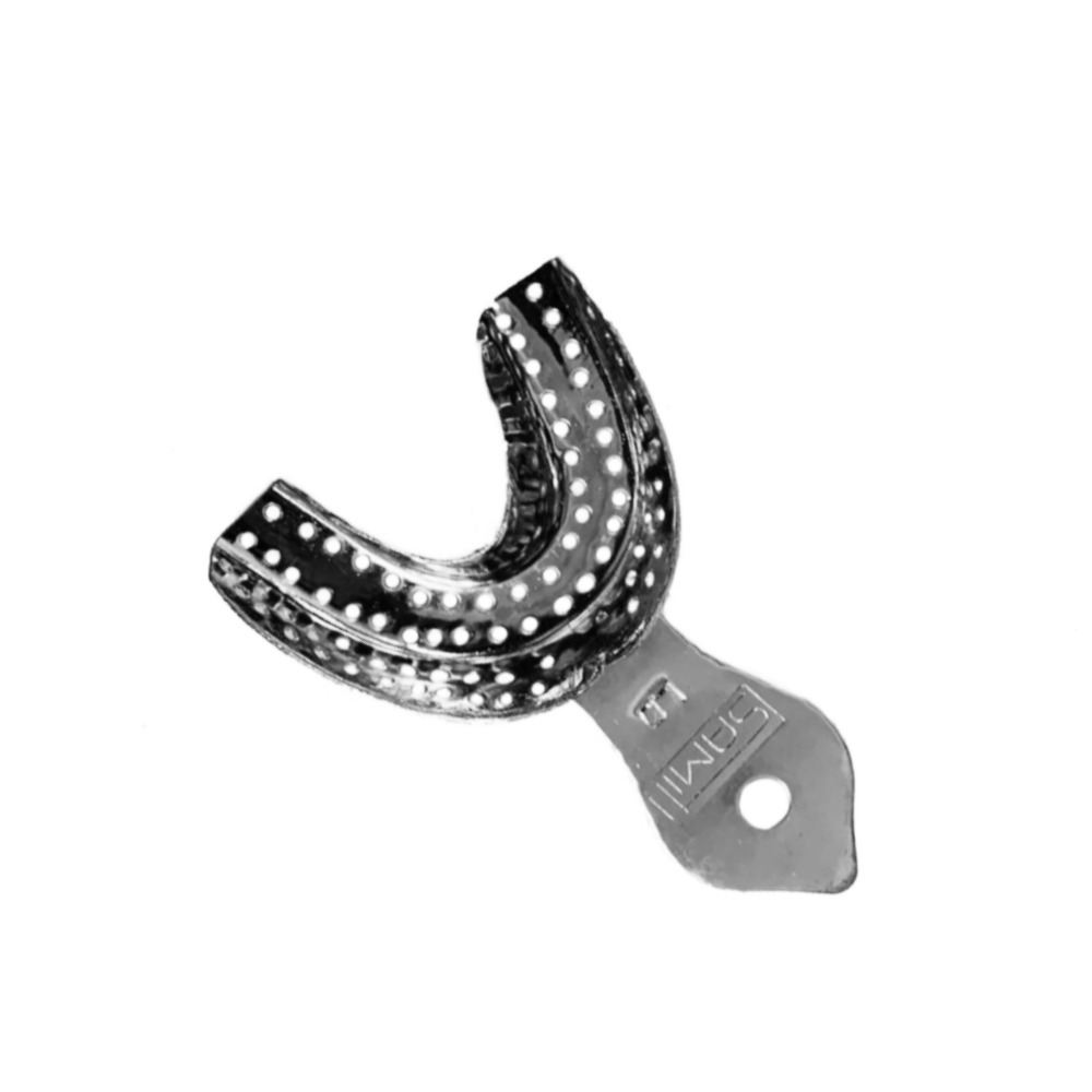 Samit Metallic Dentulous Perforated Impression Tray - L2