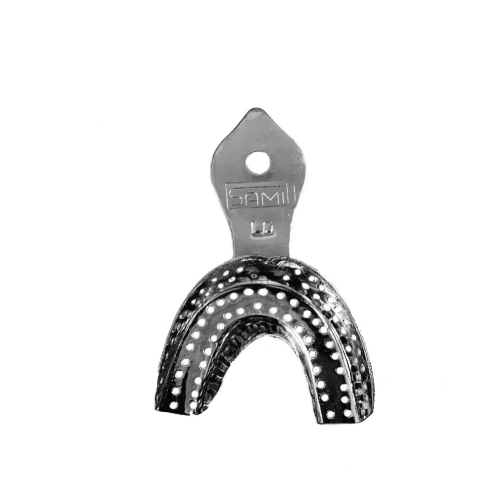 Samit Metallic Dentulous Perforated Impression Tray - L3