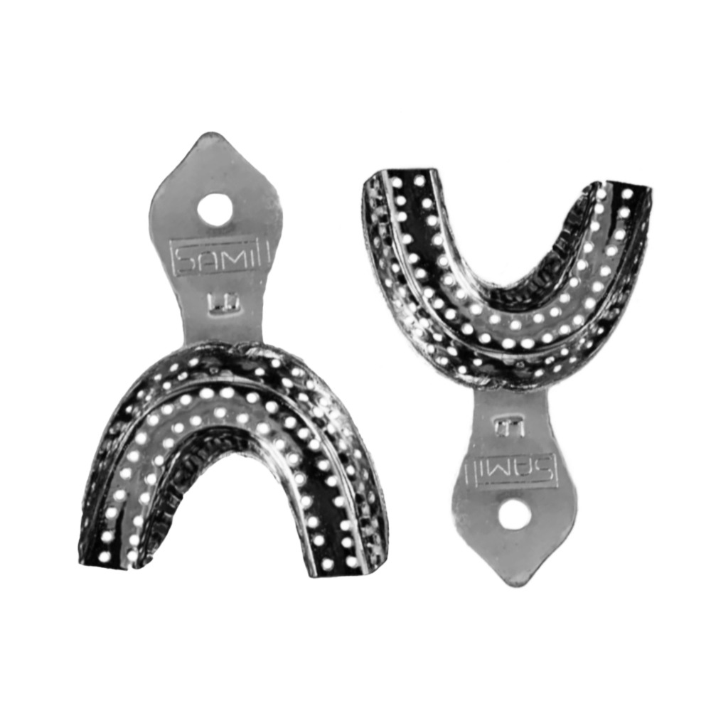 Samit Metallic Dentulous Perforated Impression Tray - L1