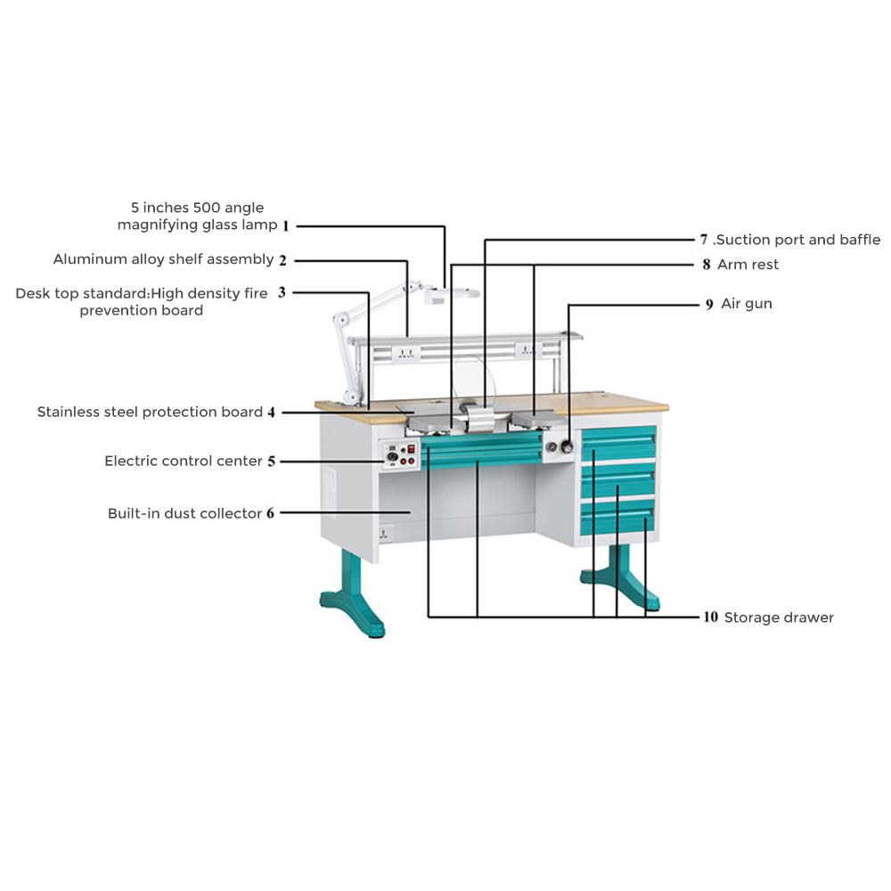 Jinguang Adjustable Dental Technician Table - 1.2m