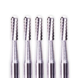 NewDiamond Cross-Cut Round End Straight Airotor Carbide Bur FG-1558 (Pack of 5) - 1